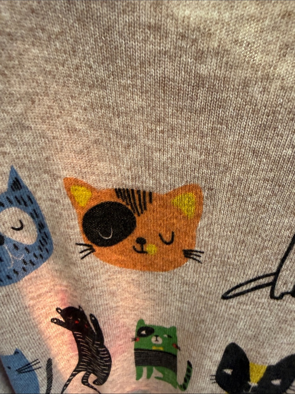 Cat Print V-Neck Sweater - Multicolor - Picture 3 of 5